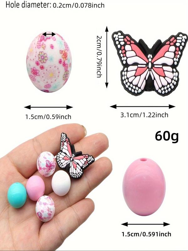 Mixed Color Butterfly Pattern Silicone Beads Kit, DIY Jewelry Accessories for Bracelet Necklace Earring Pendant, Jewelry Making Supplies