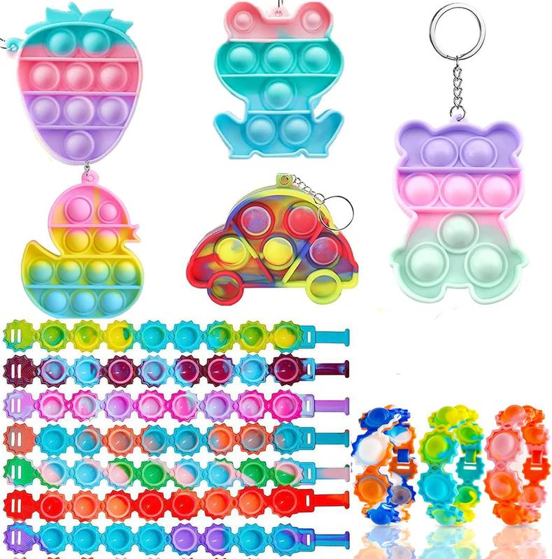 118 count Party Favors for Kids, Pop Fidget Toys, Treasure Box Toys, Classroom Prizes, Pinata Filler Goodie Bag Stuffers, Treasure Chest, Carnival Prize Box Toys for Boys Girls 4-8-12