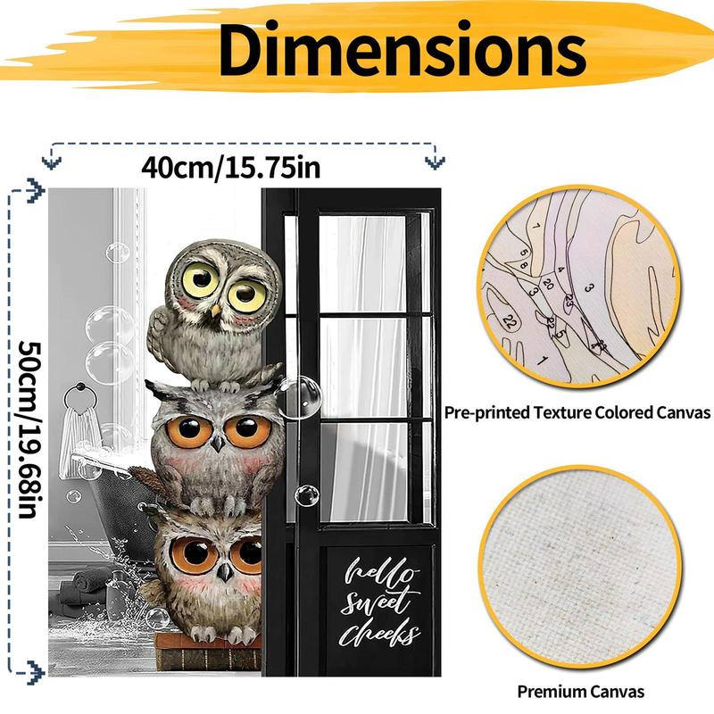 Owl Pattern DIY Painting by Numbers Kit, 1 Set DIY Paint by Numbers Kit without Frame, Wall Art Painting for Home Decor