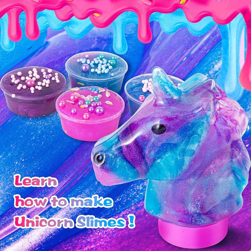 ZOnFRTO Mini Unicorn Slime Kit for Girls, Glimmer Crunchy Slime, Foam Slime, Galaxy Slime for Kids 6-12, Party Favors for Childrens