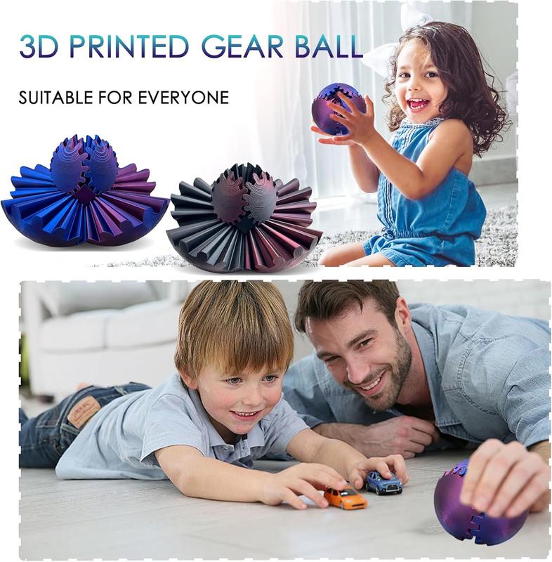 Gear Ball 3D Printed, The Steampunk Whirling Wonder Fidget Ball Toy 3d  gear