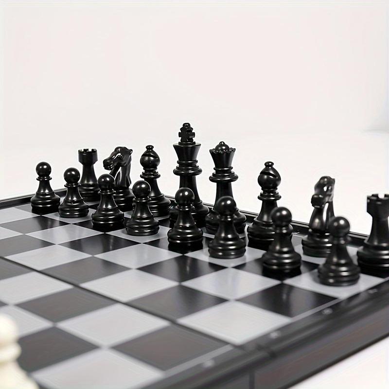 Chess Set, Folding Magnetic Board Chess Game, Szachy Checkers, Perfect Gift for Chess Lovers, School & Educational Supplies