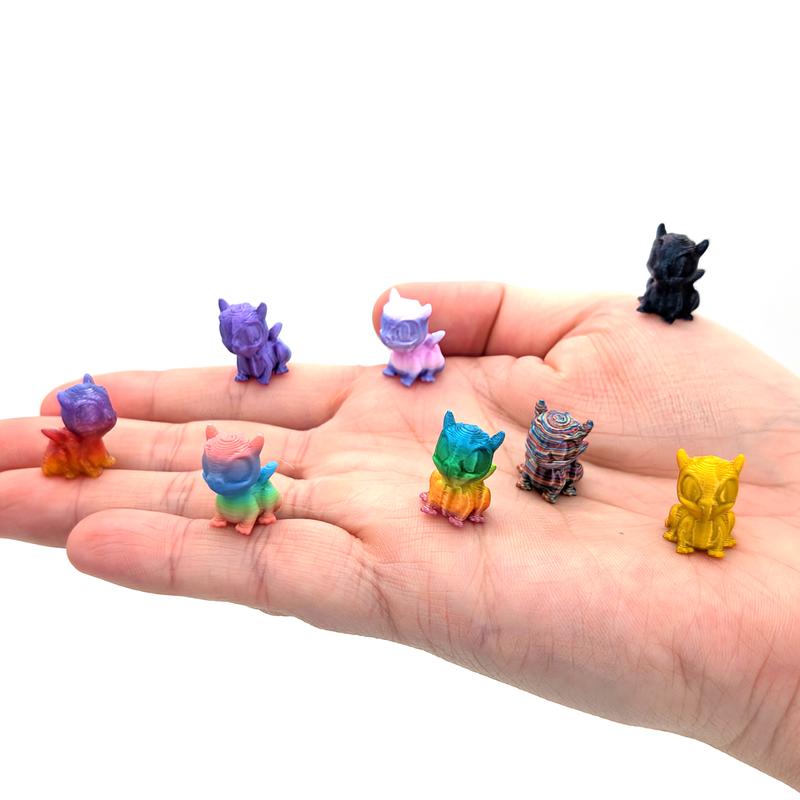 Micro Baby Dragons - 100 Mini 3D Printed Colorful Assorted Assortment for Fantasy Lovers