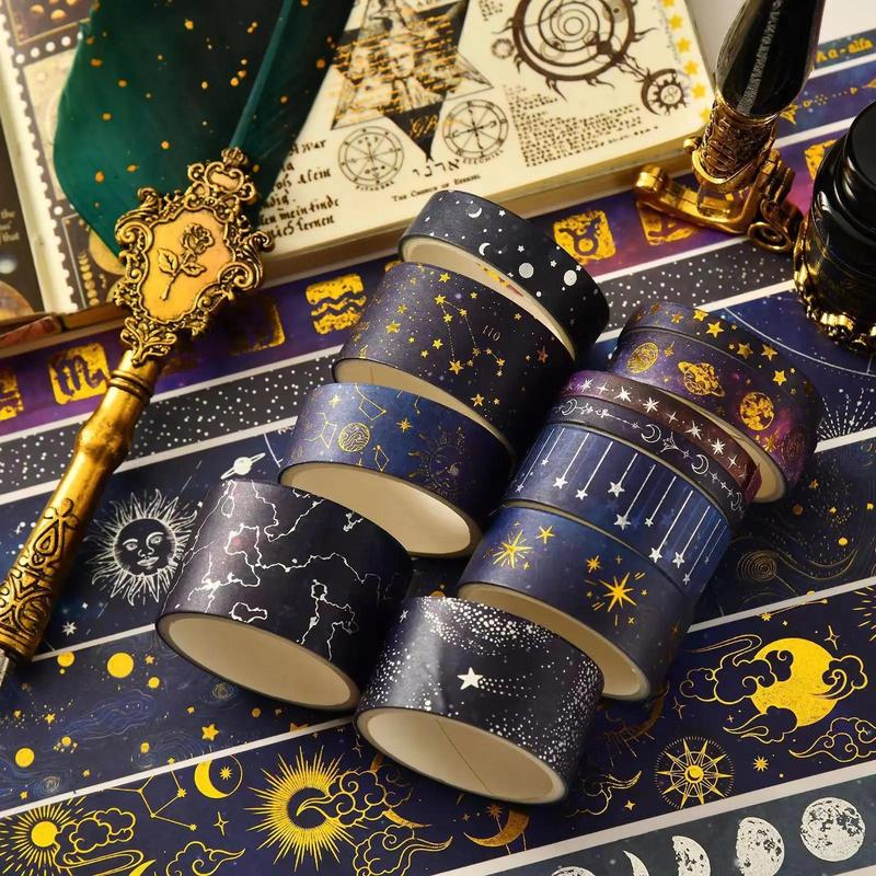 Constellation Pattern Washi Tape, 20pcs box Vintage Scrapbooking & Journal Making Tape, DIY Decorative Tape for Students School Home