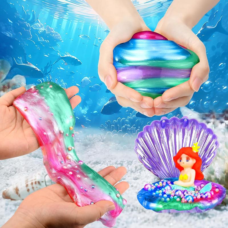 Christmas Gift Mermaid Slime Kit for Girls, Mini Dreamy Slime Making Kit for Kids 6-12, Party Favors for Childrens