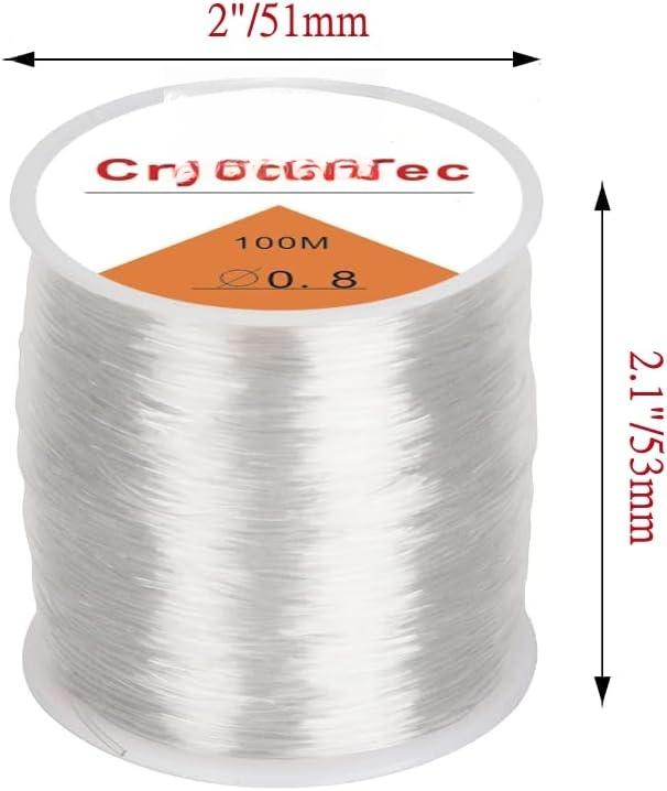 328ft 1mm Clear Bead Cord Bracelet Beading Thread Crystal Elastic Stretch Thread for Bracelets Beads  Making (0.8mm)