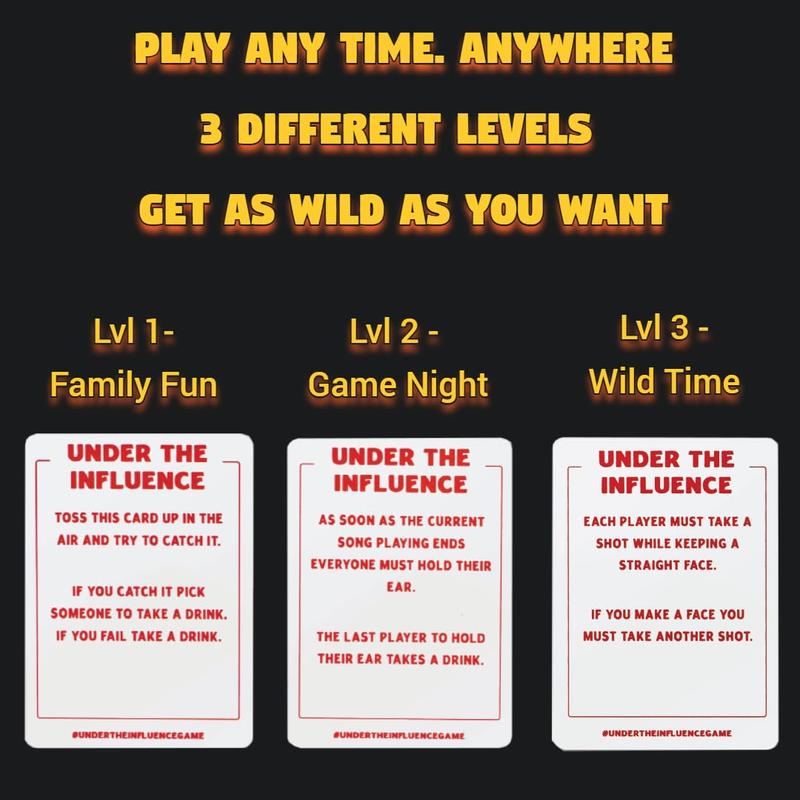 Under the Influence Drinking Games for Adults - Party Card Game for Night with Friends - Fun Challenges, Dares, and Questions - Perfect for Parties