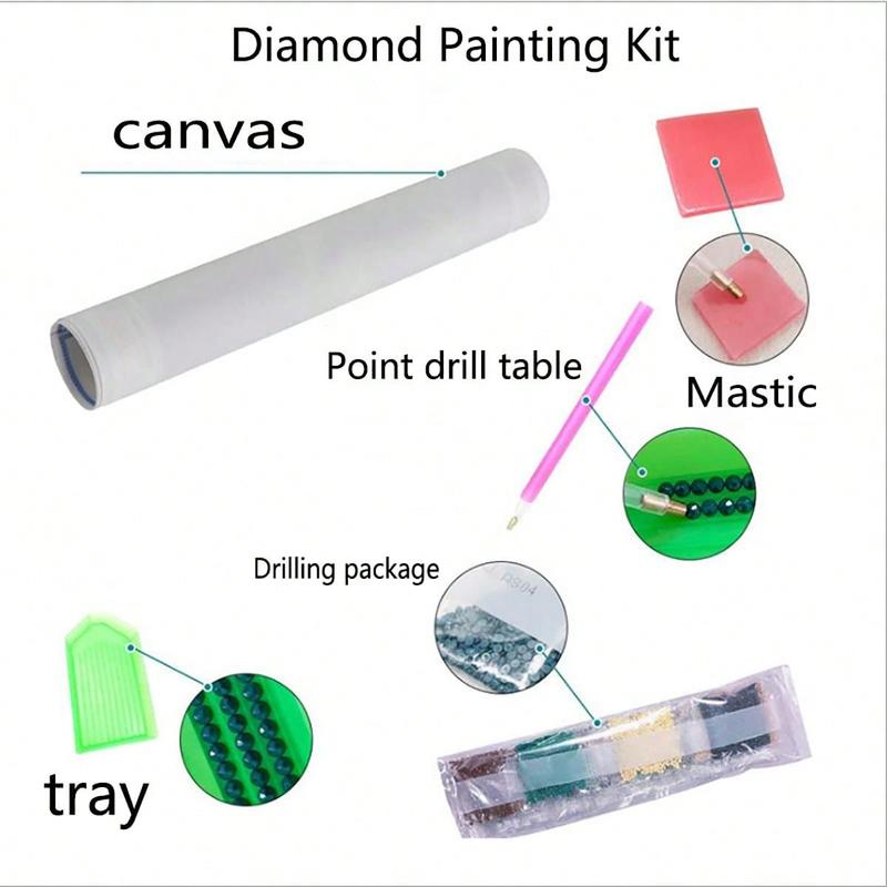 Cartoon Beauty and The Beast Pattern DIY Diamond Arts Colorful Painting Kit without Frame, DIY 5D Diamond Arts Colorful Painting for Home Bedroom Wall Decor