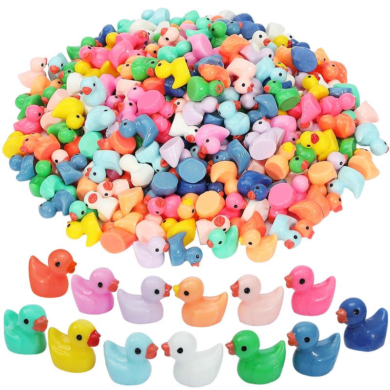 Random Color Mini Duck Decoration, 50 100pcs Cute Resin Duck Ornament, Mini Animal Decoration for DIY Crafts, Home Decor, Garden Decor