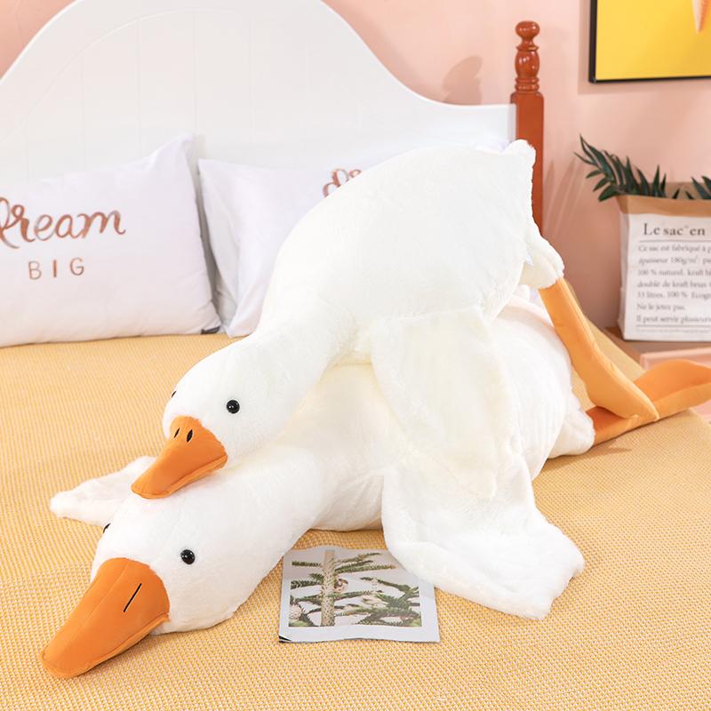 Cute Big White Goose Pillow Plush Toy Sleeping Doll Big Doll Girl Sleeping on Child Bed Leg Clamp Doll children Cute Goose Stuffed Animal Plush Cute Duck Stuffed Toy Pillow Cute Big Goose Pillow Doll