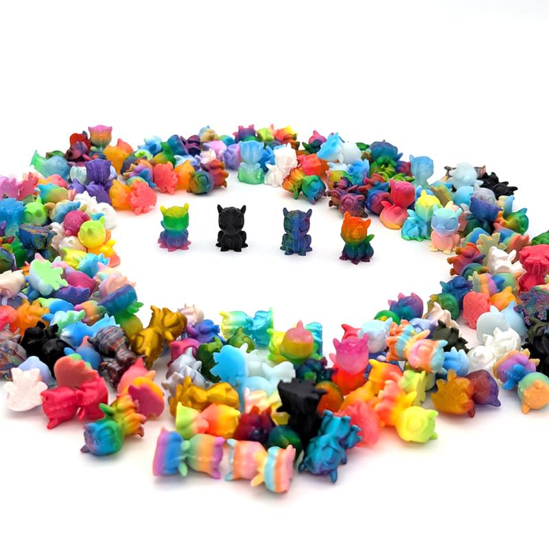 Micro Baby Dragons - 100 Mini 3D Printed Colorful Assorted Assortment for Fantasy Lovers