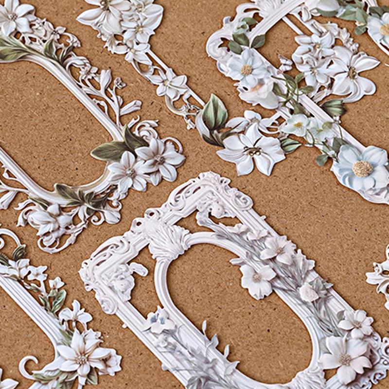 Vintage French Flower Design Paper, 10 Sheets pack Boho Style Decorative Materials, DIY Retro Craft Paper for Scrapbooking & Stamping & Journal Making, Christmas Gift