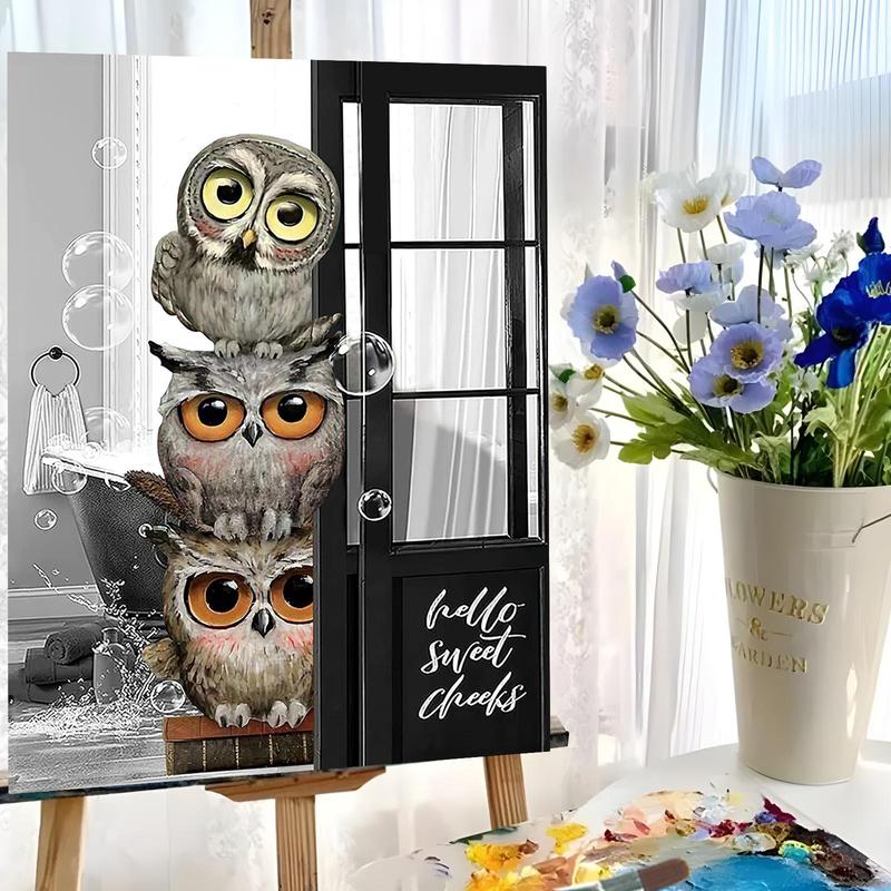 Owl Pattern DIY Painting by Numbers Kit, 1 Set DIY Paint by Numbers Kit without Frame, Wall Art Painting for Home Decor