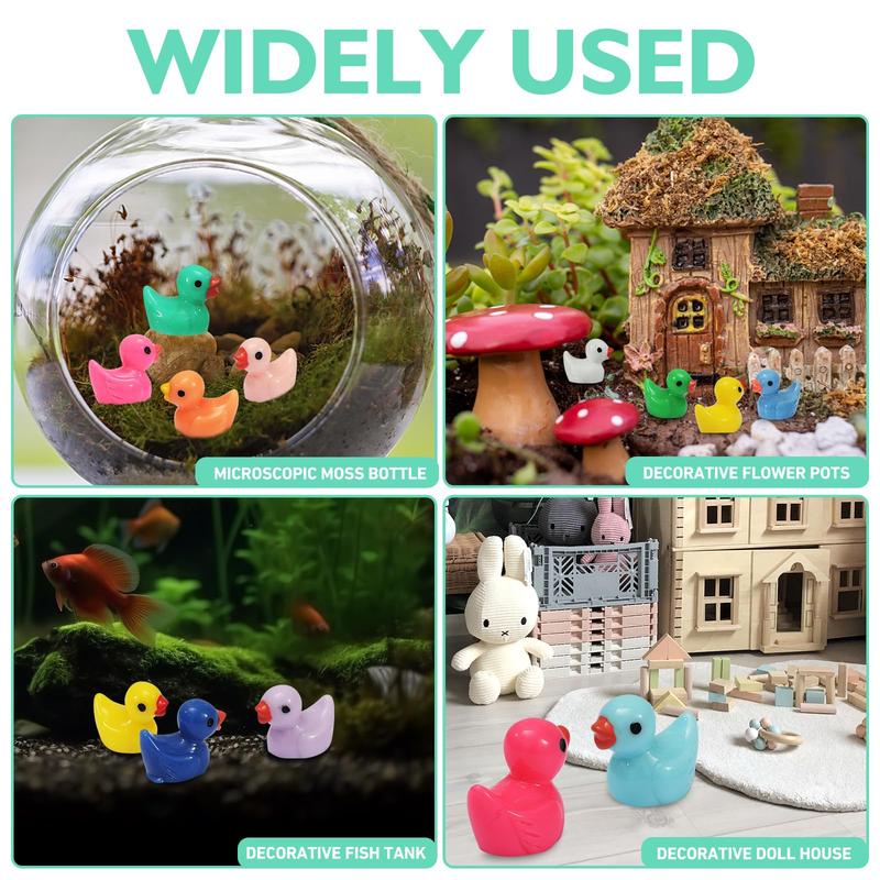 Random Color Mini Duck Decoration, 50 100pcs Cute Resin Duck Ornament, Mini Animal Decoration for DIY Crafts, Home Decor, Garden Decor