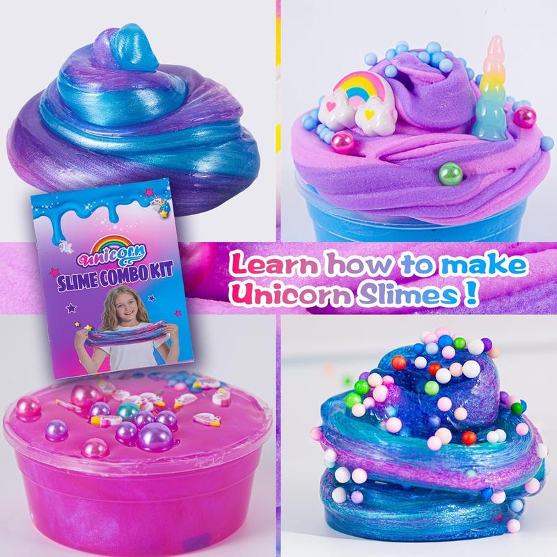 ZOnFRTO Mini Unicorn Slime Kit for Girls, Glimmer Crunchy Slime, Foam Slime, Galaxy Slime for Kids 6-12, Party Favors for Childrens