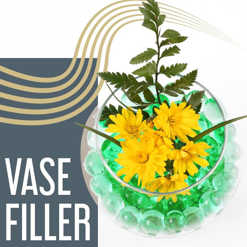 Water Beads for Vases - - 60,000 7.5mm Clear Gel Water Beads for Centerpieces - Multi-Use Gel Beads for Vase Fillers, Floral Beads, and Planting - Gel Ammo Refill for Any Gel Ball Blaster