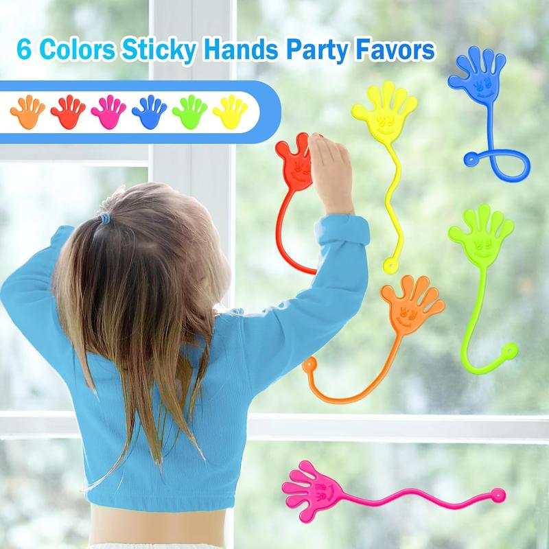 Sticky Hands Bulk 48 count Party Favors for Kids 4-8 8-12 Stretchy Sticky Hand Toy Christmas Stocking Stuffers for Kids Goodie Bag Stuffers Treasure Box Toys for Classroom Prizes Birthday Party Supplies