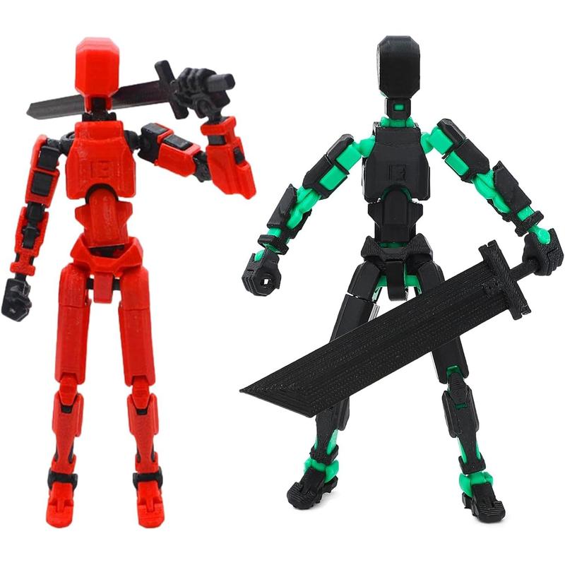 ONEST 4 Pieces T13 Action Figure 3D Printed Robot Action Figures Multi-Jointed Movable Robot Toys Articulated Robot Dummy Action Figures for Game Lovers