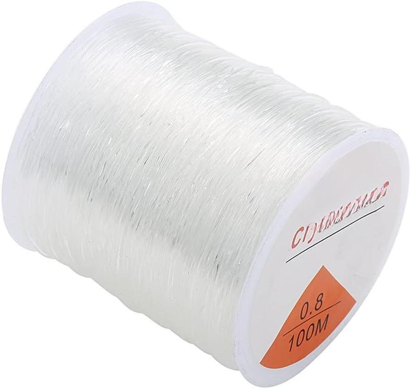 328ft 1mm Clear Bead Cord Bracelet Beading Thread Crystal Elastic Stretch Thread for Bracelets Beads  Making (0.8mm)