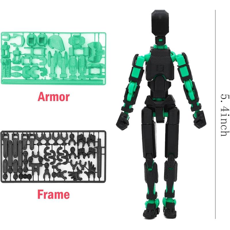 ONEST 4 Pieces T13 Action Figure 3D Printed Robot Action Figures Multi-Jointed Movable Robot Toys Articulated Robot Dummy Action Figures for Game Lovers