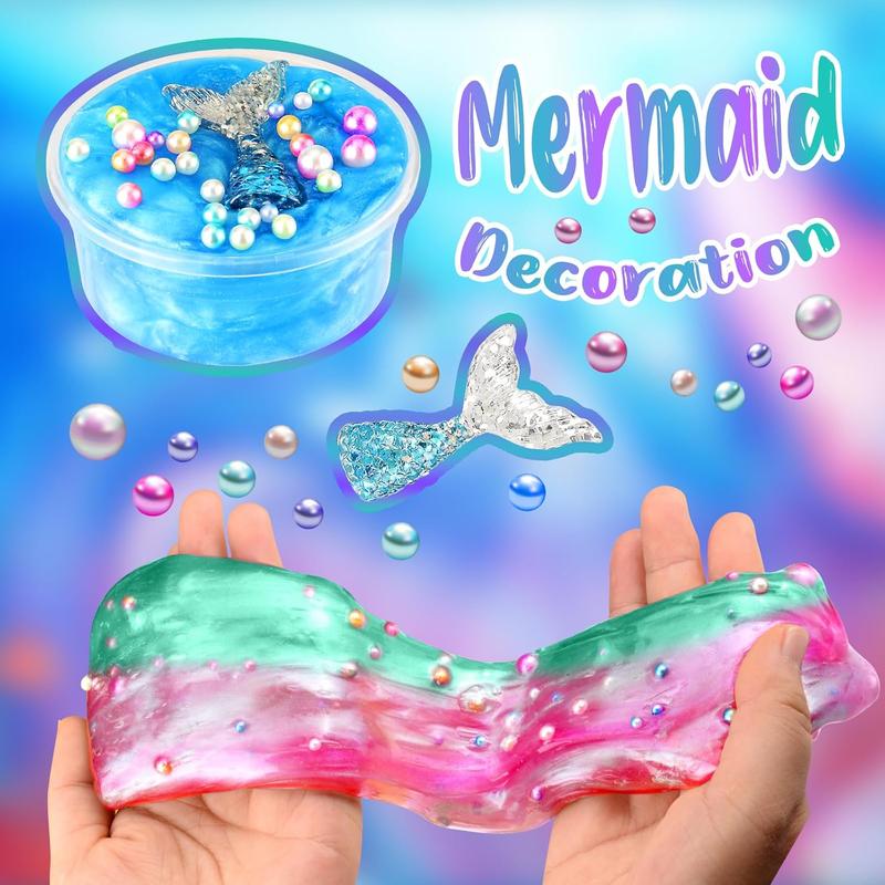 Christmas Gift Mermaid Slime Kit for Girls, Mini Dreamy Slime Making Kit for Kids 6-12, Party Favors for Childrens