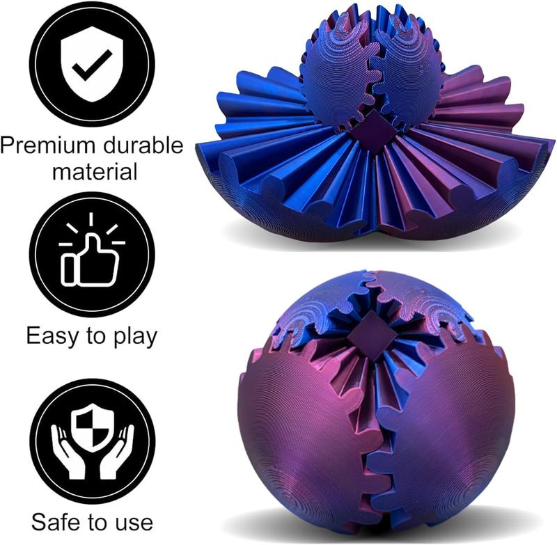 Gear Ball 3D Printed, The Steampunk Whirling Wonder Fidget Ball Toy 3d  gear