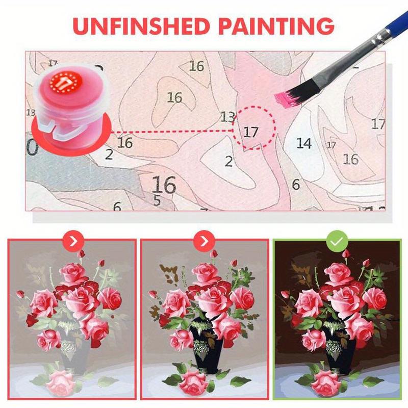 Stitch Acrylic Oil Painting By Numbers Kit, Sleeping Stitch Acrylic Paint Kit, Digital Painting On Canvas, Cartoon Flower Room Decor, DIY Gift