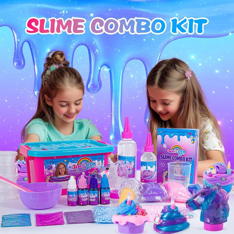 ZOnFRTO Mini Unicorn Slime Kit for Girls, Glimmer Crunchy Slime, Foam Slime, Galaxy Slime for Kids 6-12, Party Favors for Childrens