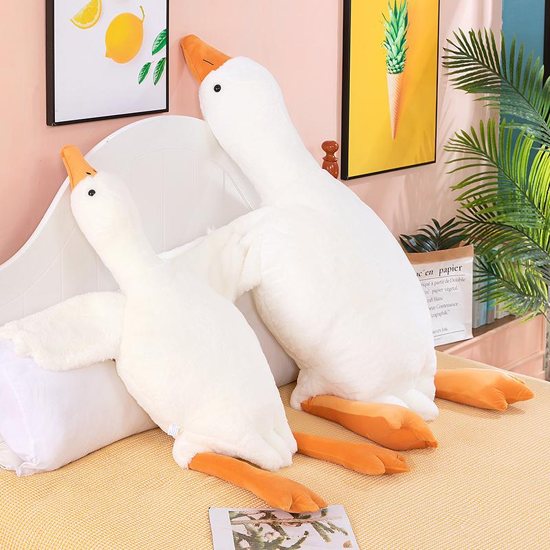 Cute Big White Goose Pillow Plush Toy Sleeping Doll Big Doll Girl Sleeping on Child Bed Leg Clamp Doll children Cute Goose Stuffed Animal Plush Cute Duck Stuffed Toy Pillow Cute Big Goose Pillow Doll