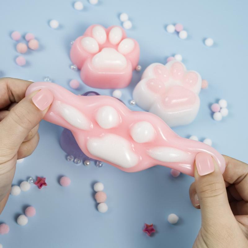 2025 Desktop Relieve Gadgets Stress Relief Toys Cat Paws Taba Squishy Cute Squeeze Toys Slow Unique Gift for Kids and Adults  -Rebound Toy, Hamster Cat Claw Pinch Toys fushigi ball  movietoys juguetes de