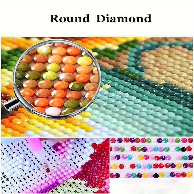 DIY Artificial Rhinestones Arts Painting Kit Without Frame, Abstract Cartoon Landscape Pattern DIY Painting, Handmade Craft Wall Art Decoration