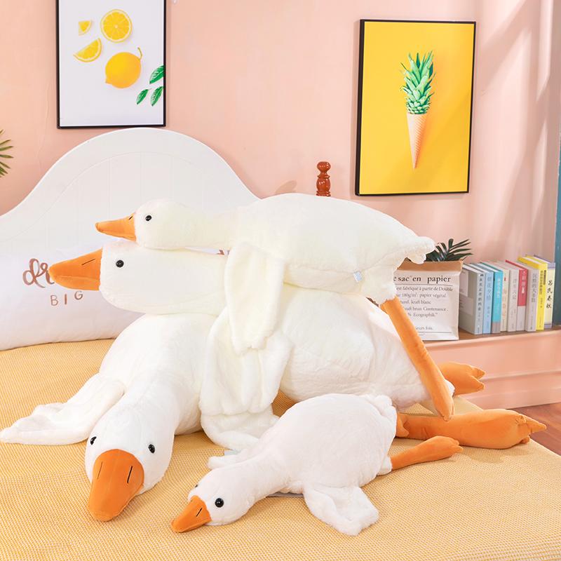 Cute Big White Goose Pillow Plush Toy Sleeping Doll Big Doll Girl Sleeping on Child Bed Leg Clamp Doll children Cute Goose Stuffed Animal Plush Cute Duck Stuffed Toy Pillow Cute Big Goose Pillow Doll