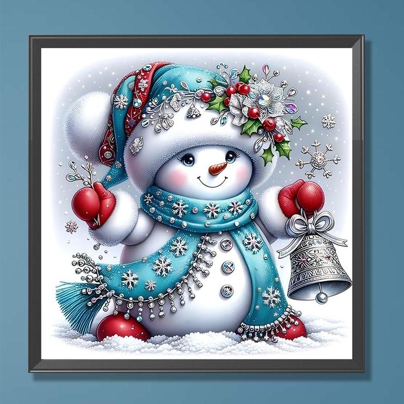 Snowman Pattern DIY Diamond Arts Colorful Painting Kit without Frame, 1 Count DIY 5D Diamond Arts Colorful Painting Kit, Wall Art Decor