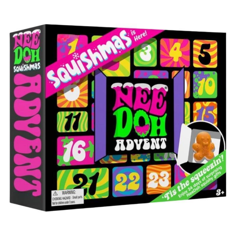 Nee Doh Squishmas 24 Piece Mini Toy Advent Calendar - 2024 Gift Blind Box Unboxing - Perfect Gift Blind Box, Surprise Winning Toys