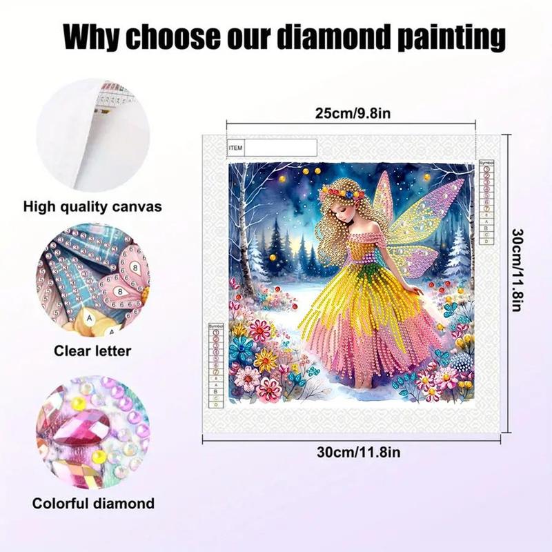 Butterfly Wing Girl Pattern DIY Diamond Arts Colorful Painting Kit without Frame, DIY 5D Diamond Arts Colorful Painting Kit, Wall Art Decor for Home