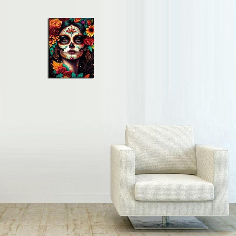 Flower Girl Pattern Acrylic Diamond Painting Kit without Frame, Full Diamond Mosaic Cross Stitch Kit, Embroidery Painting for Home Decor