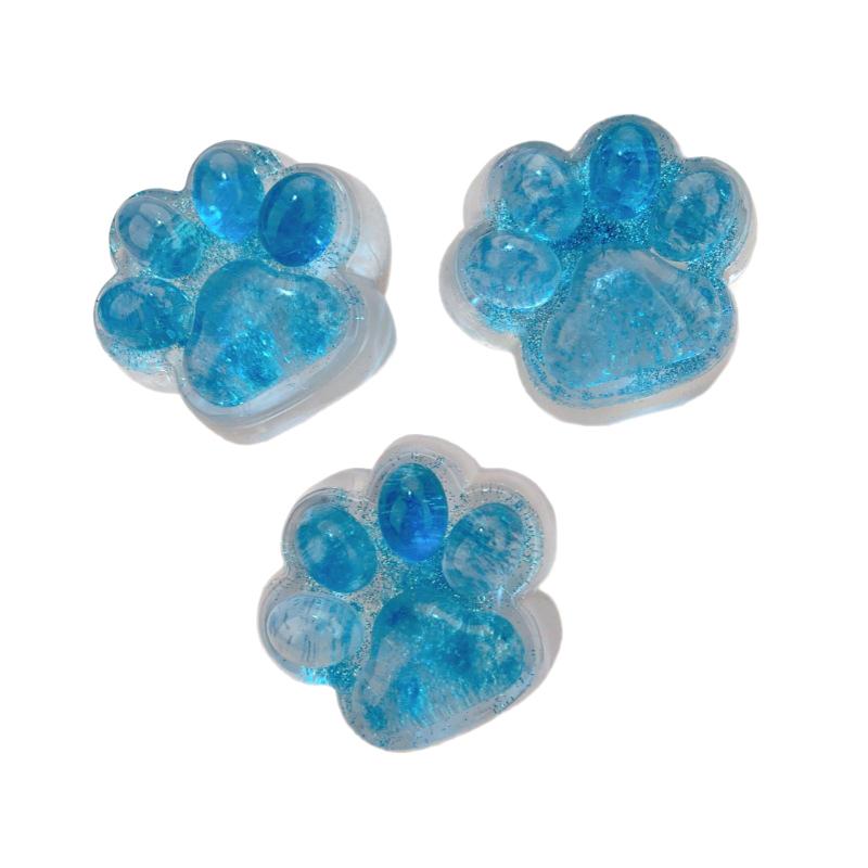 Cute Shiny Blue Cat Paw Mud-feeling Pinch Squeeze Slow Rebound Toys Sticky Soft Decompression Toys Funny Relief Relax Toys Gifts