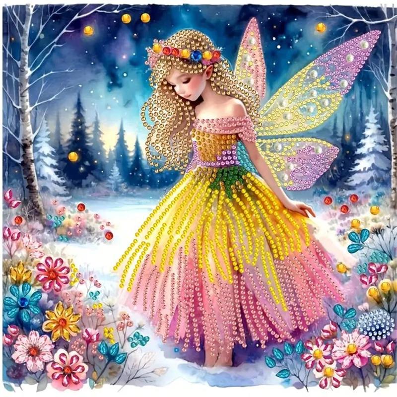 Butterfly Wing Girl Pattern DIY Diamond Arts Colorful Painting Kit without Frame, DIY 5D Diamond Arts Colorful Painting Kit, Wall Art Decor for Home