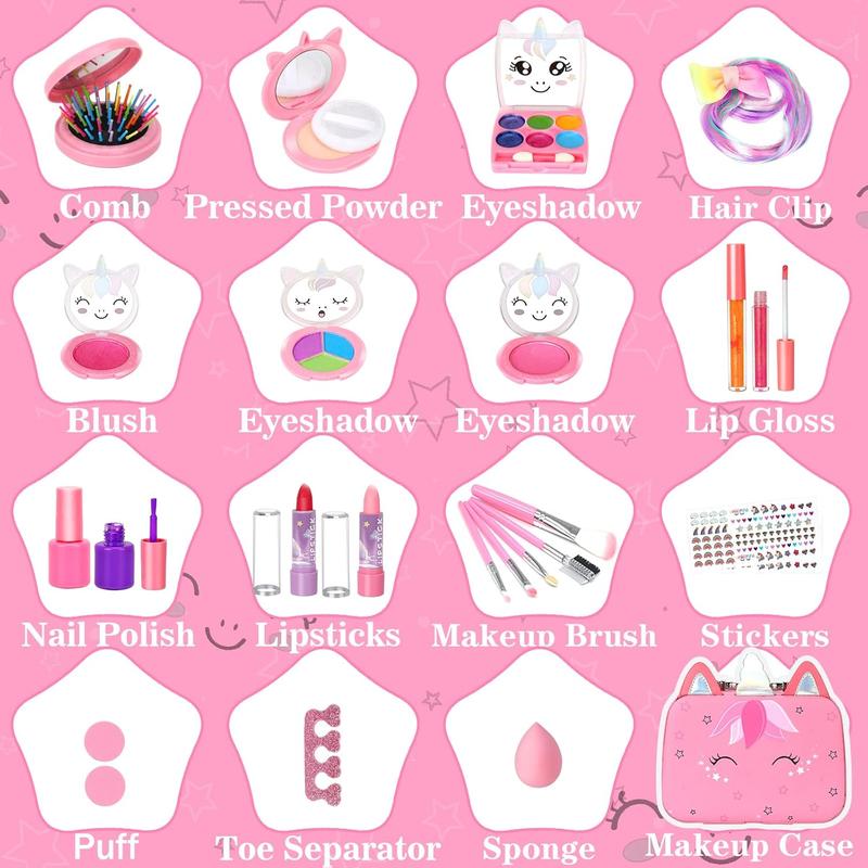 Kids Washable Makeup Set for Girls | Kids Make up Set Real Makeup for Kid Little Girls | Christmas Birthday Gifts Toys for Girls |