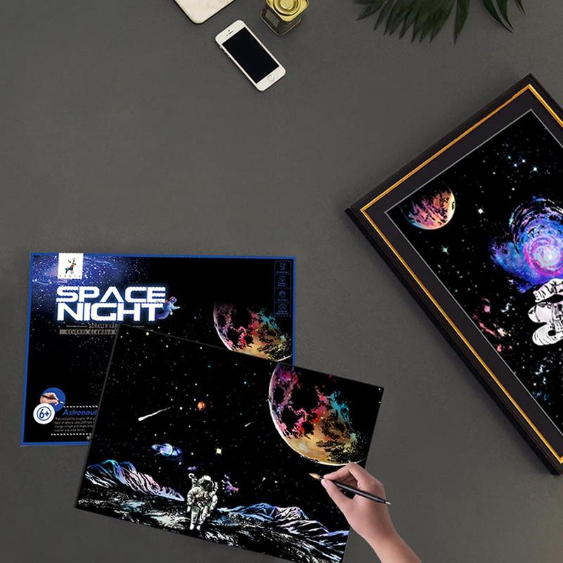 Space Series Scratch & Engraving Art Paper Kit (16