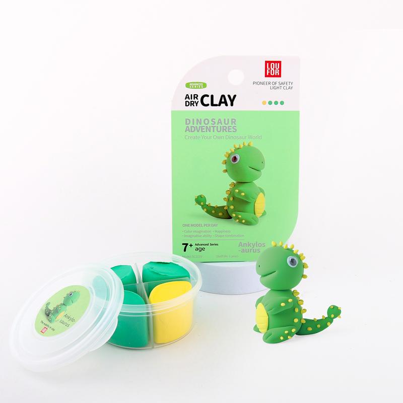 Air Dry Clay DIY 12 in 1 - Dinosaur Adventures - Soft + Ultra Light, Safe and Non-Toxic Air Dry Clay Craft Kit with Tutorials Clay Craft Kit with Tutorials