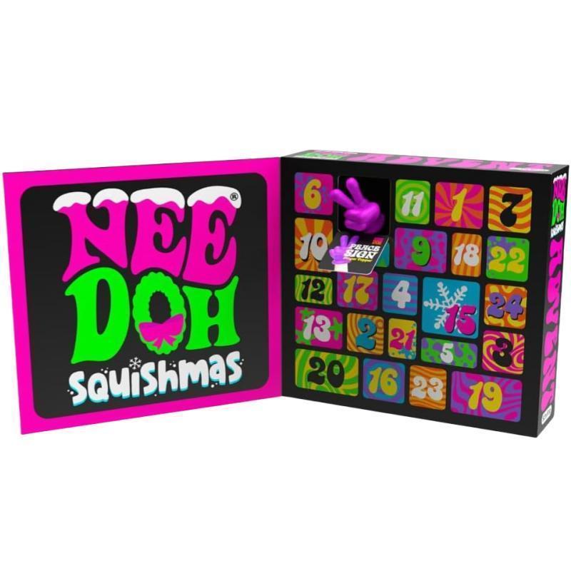 Nee Doh Squishmas 24 Piece Mini Toy Advent Calendar - 2024 Gift Blind Box Unboxing - Perfect Gift Blind Box, Surprise Winning Toys