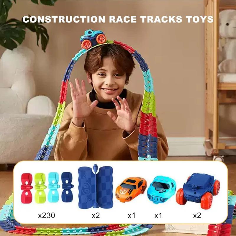 230 count Car Track Set Race Track Toys for Boys Kids Christmas Birthday toys for Boys Kids Toys Birthday Toys, Flexible Changeable Magic Race Car Track Toys for 3 4 5 6 7 8 9 10 12+Year Old Boys Girls