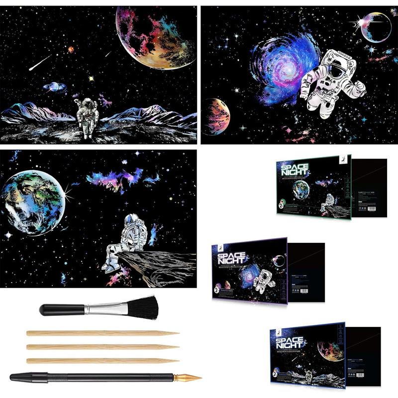 Space Series Scratch & Engraving Art Paper Kit (16