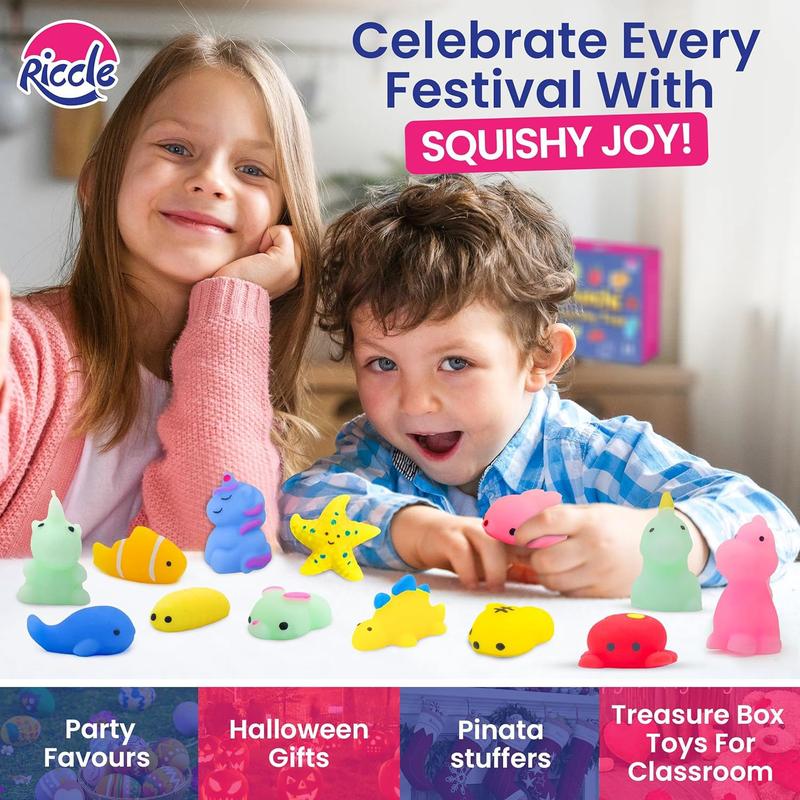 Mochi Squishy Toys for Kids, Random 28 Pack Mochi Squishies, Squishy Fidget Toys, Stress Toys for Kids Party Favors- Kawaii Stuff. Party Favors for Kids 4-8, Pinata Stuffers, Goodie Bags Stuffers