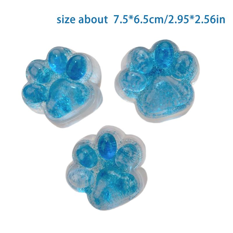 Cute Shiny Blue Cat Paw Mud-feeling Pinch Squeeze Slow Rebound Toys Sticky Soft Decompression Toys Funny Relief Relax Toys Gifts