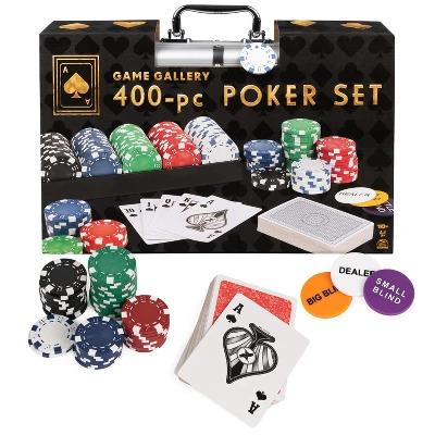 Game Gallery Poker Set with Professional Weight Poker Chips 400pc