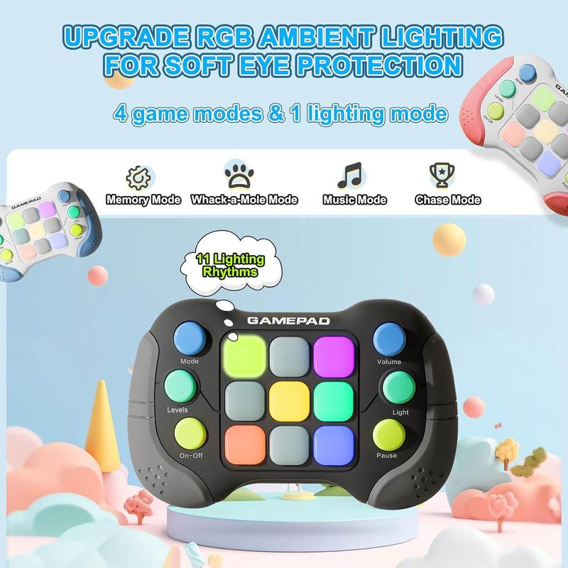 Upgraded Flashing Handheld Game for Kids, Fast Push Fidget Game Toy, Quick Push Light Up Fidget Electronic Game Console for Teens, Christmas Birthday Gifts for 3-12 Year Old Boys Girls