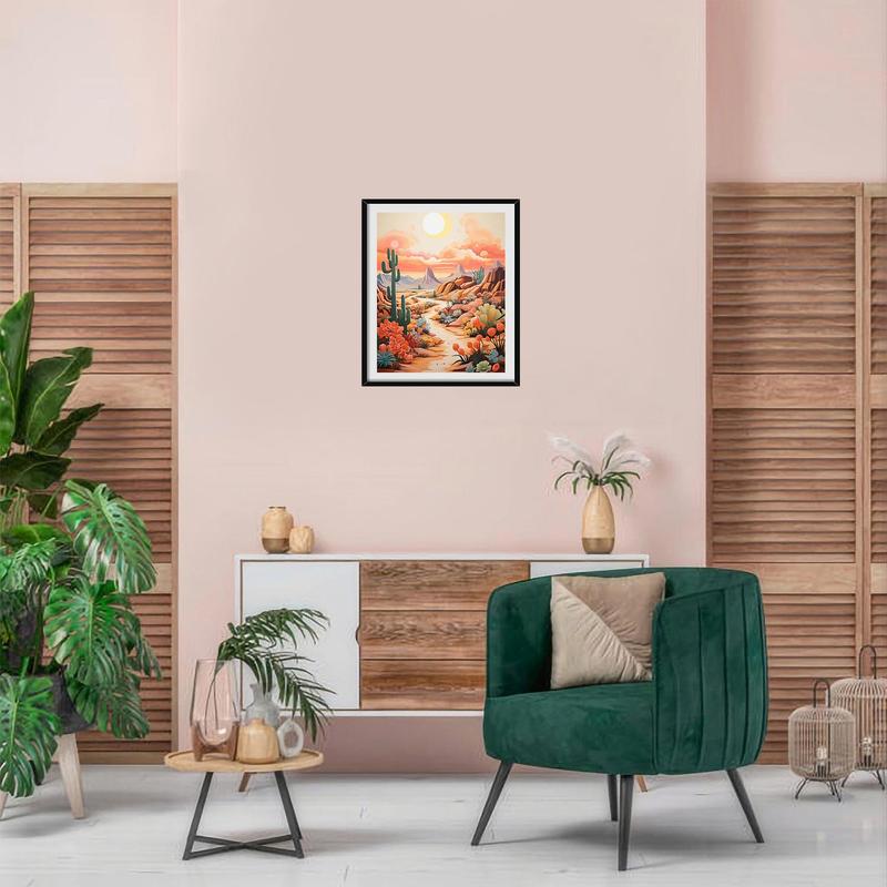 Desert Plants Pattern DIY Number Oil Painting without Frame, DIY Paint By Number Kit for Beginner, DIY Home Decor