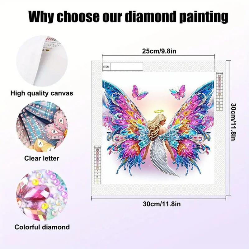 Butterfly Wing Girl Pattern DIY Diamond Arts Colorful Painting Kit without Frame, DIY 5D Diamond Arts Colorful Painting Kit, Wall Art Decor for Home